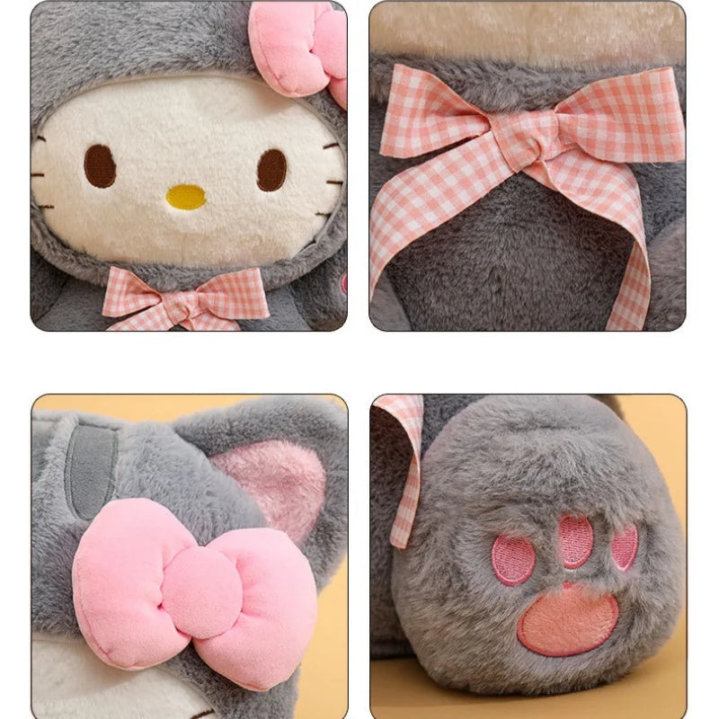 Detalles del peluche gatita gris