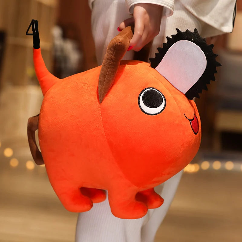 Peluche perrito naranja, vista lateral