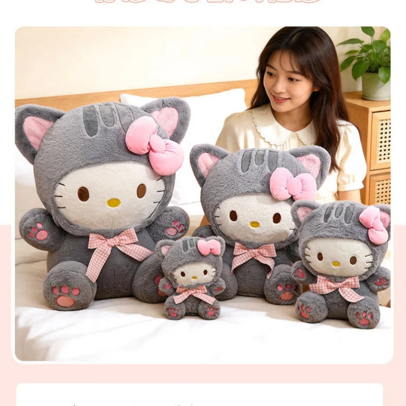 Peluche gatita gris en distintos tamaños